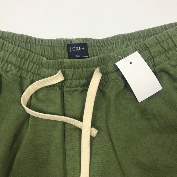 New J Crew Reade 7" Cotton Drawstring Shorts Green - Picture 6 of 8